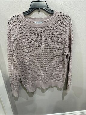 Staccato Lilac Open-Weave Crewneck Sweater